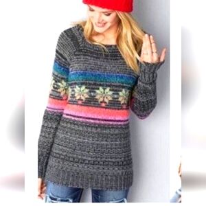 American Eagle jegging knit sweater colorful snowflakes